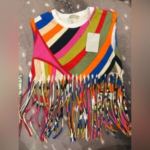 pucci fringe crop top never been worn perfect for either day or night !